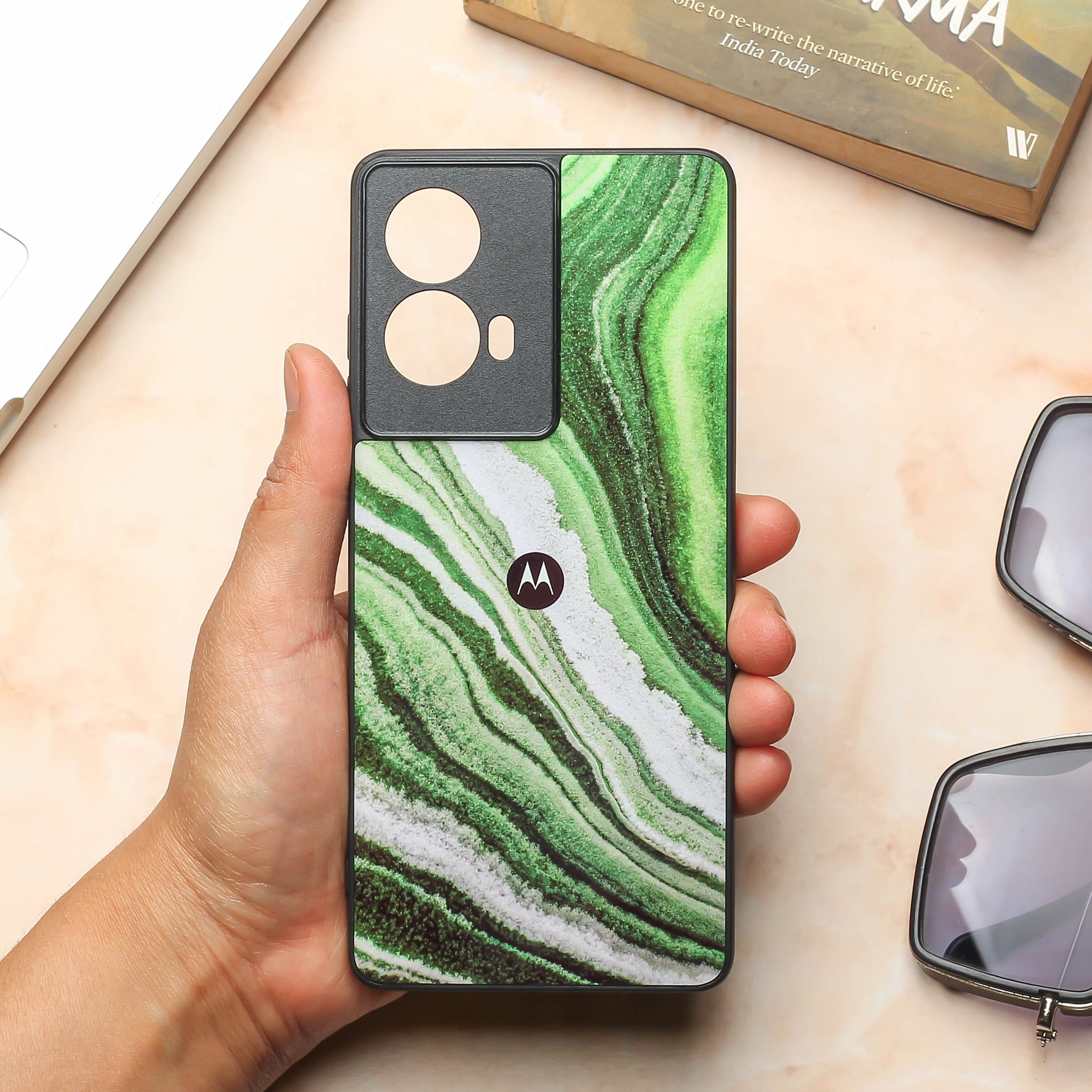 Greenstone Essence metal back case for Moto Edge 50 Fusion