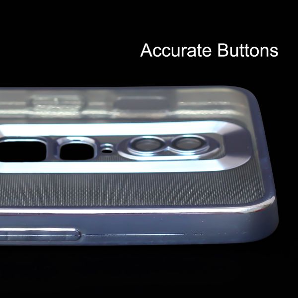 Silver 6D Chrome Logo Cut Transparent Case for Oneplus 6