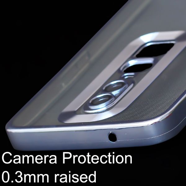 Silver 6D Chrome Logo Cut Transparent Case for Oneplus 6