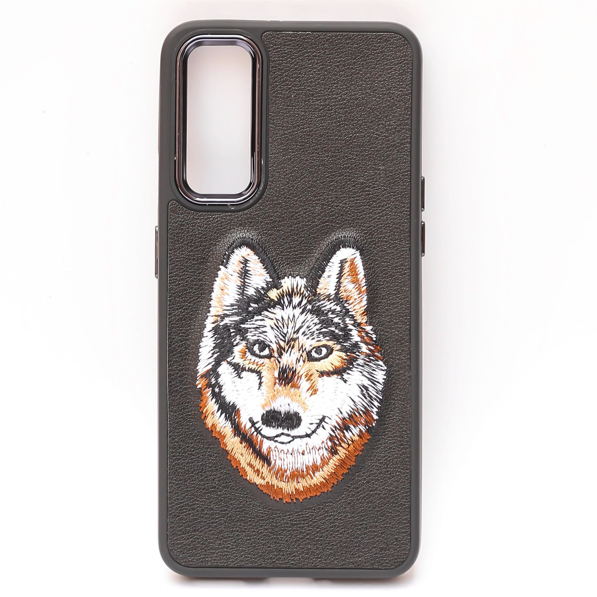 Black Leather Brown Fox Metal Ring Ornamented for Oneplus Nord
