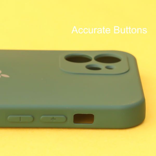 Dark Green Original Camera Silicone case for Apple iphone 12 Mini