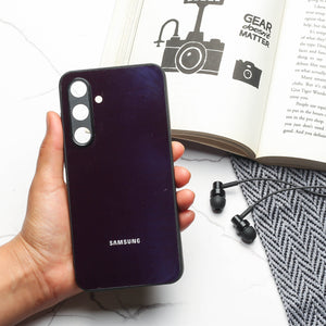 Black metal back case for Samsung S24 FE