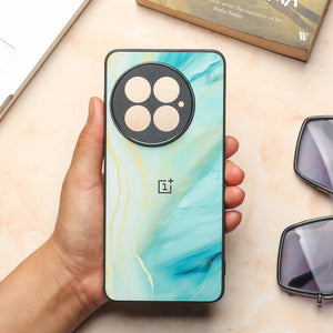 Green Luxe Marble metal back case for OnePlus 13