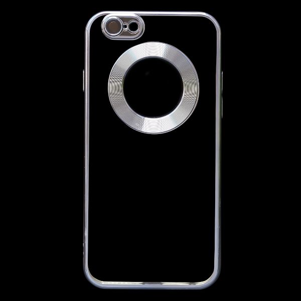 Silver 6D Chrome Logo Cut Transparent Case for Apple iphone 6/6s