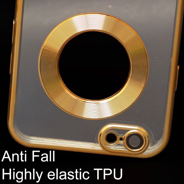 Gold 6D Chrome Logo Cut Transparent Case for Apple iphone 5/5s