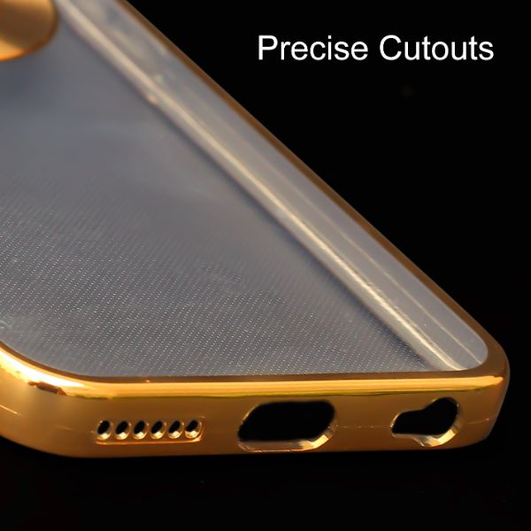 Gold 6D Chrome Logo Cut Transparent Case for Apple iphone 6/6s