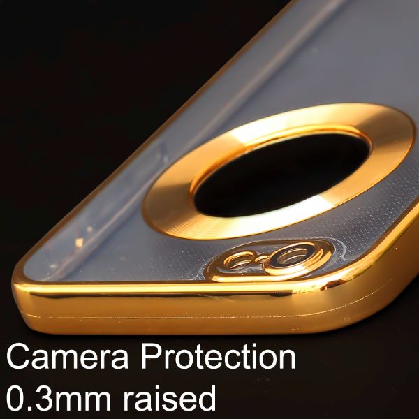 Gold 6D Chrome Logo Cut Transparent Case for Apple iphone 5/5s