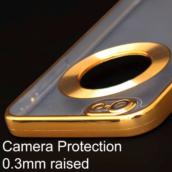 Gold 6D Chrome Logo Cut Transparent Case for Apple iphone 6/6s