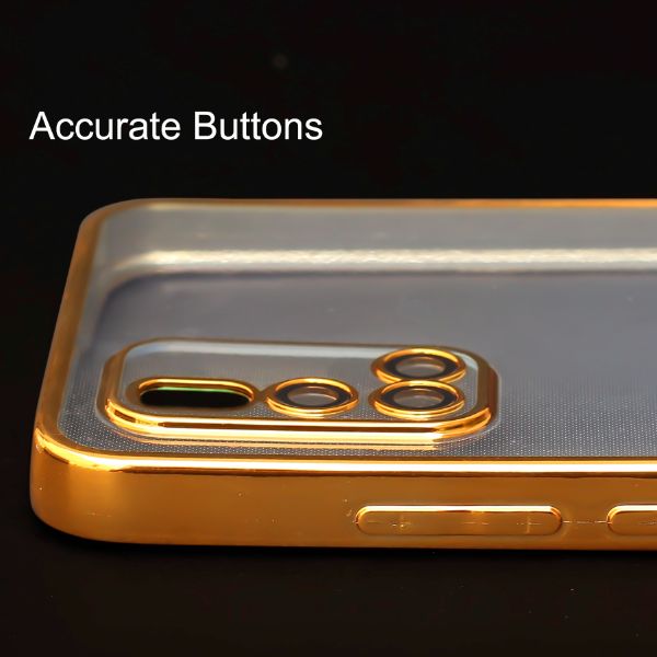 Gold 6D Chrome Logo Cut Transparent Case for Vivo V19