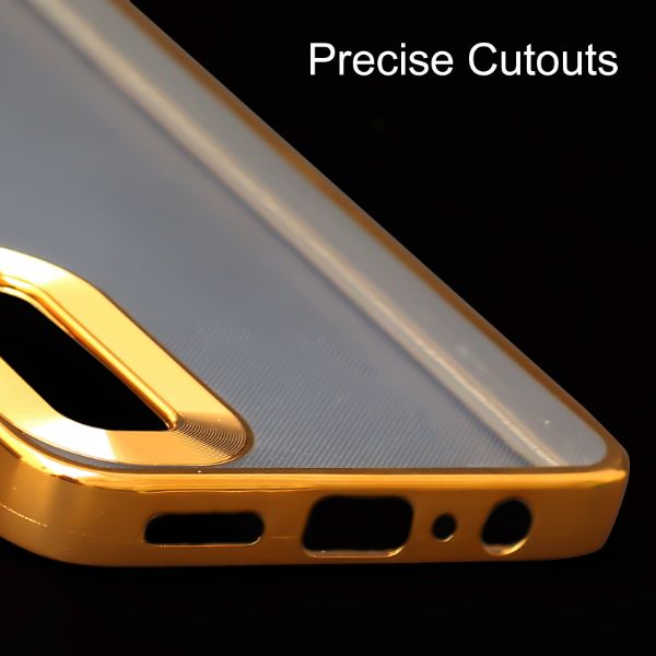 Gold 6D Chrome Logo Cut Transparent Case for Vivo V19