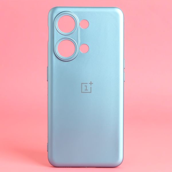 Blue Metallic Finish Silicone Case for Oneplus Nord 3