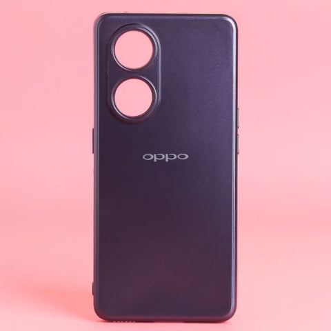Dark Violet Metallic Finish Silicone Case for Oppo reno 8t