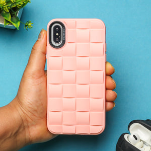 Pink Grid silicone case for Apple iPhone X/XS