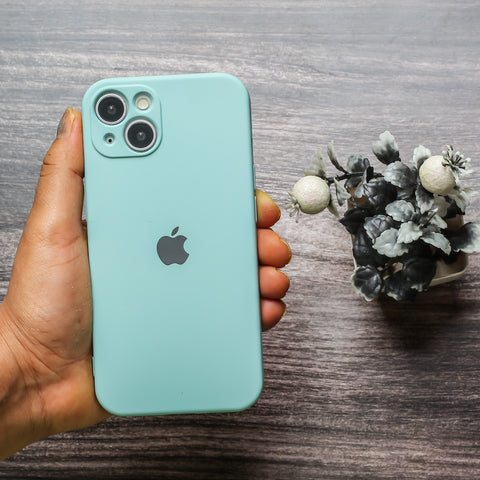 Light Blue Original Camera Silicone case for Apple iphone 14 Plus