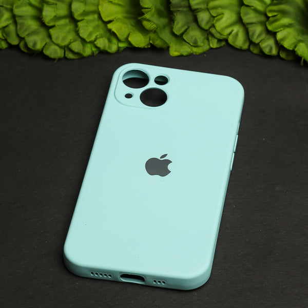 Light Blue Original Camera Silicone case for Apple iphone 15 Plus