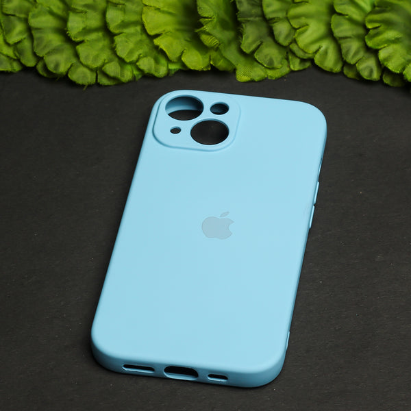 Sky Blue Original Camera Safe Silicone case for Apple iphone 14 Plus