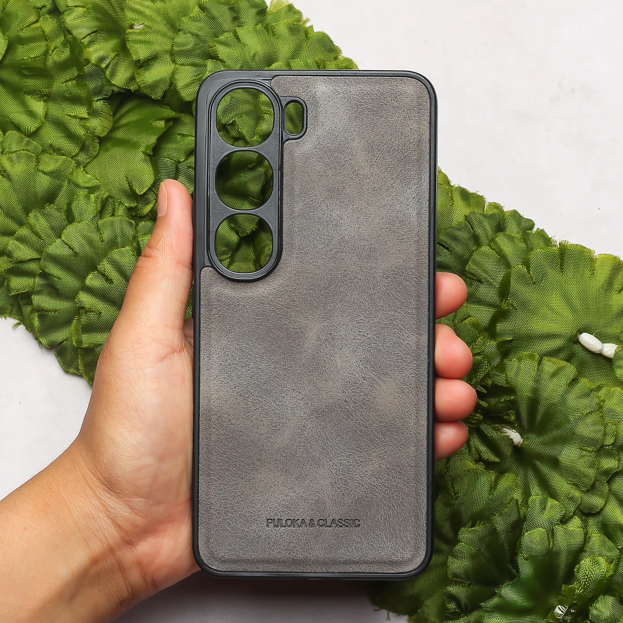 Grey Classic Leather Case for Vivo Y300