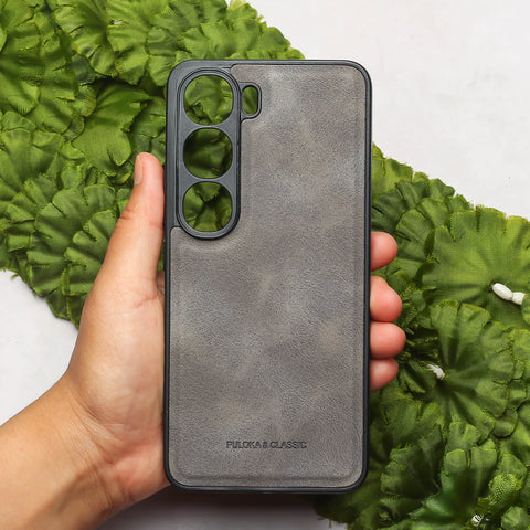 Grey Classic Leather Case for Vivo Y300