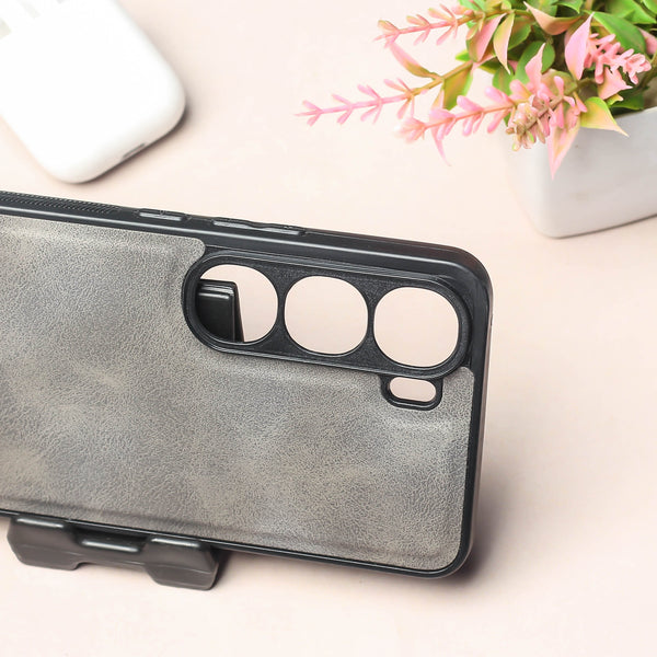 Grey Classic Leather Case for Vivo Y300