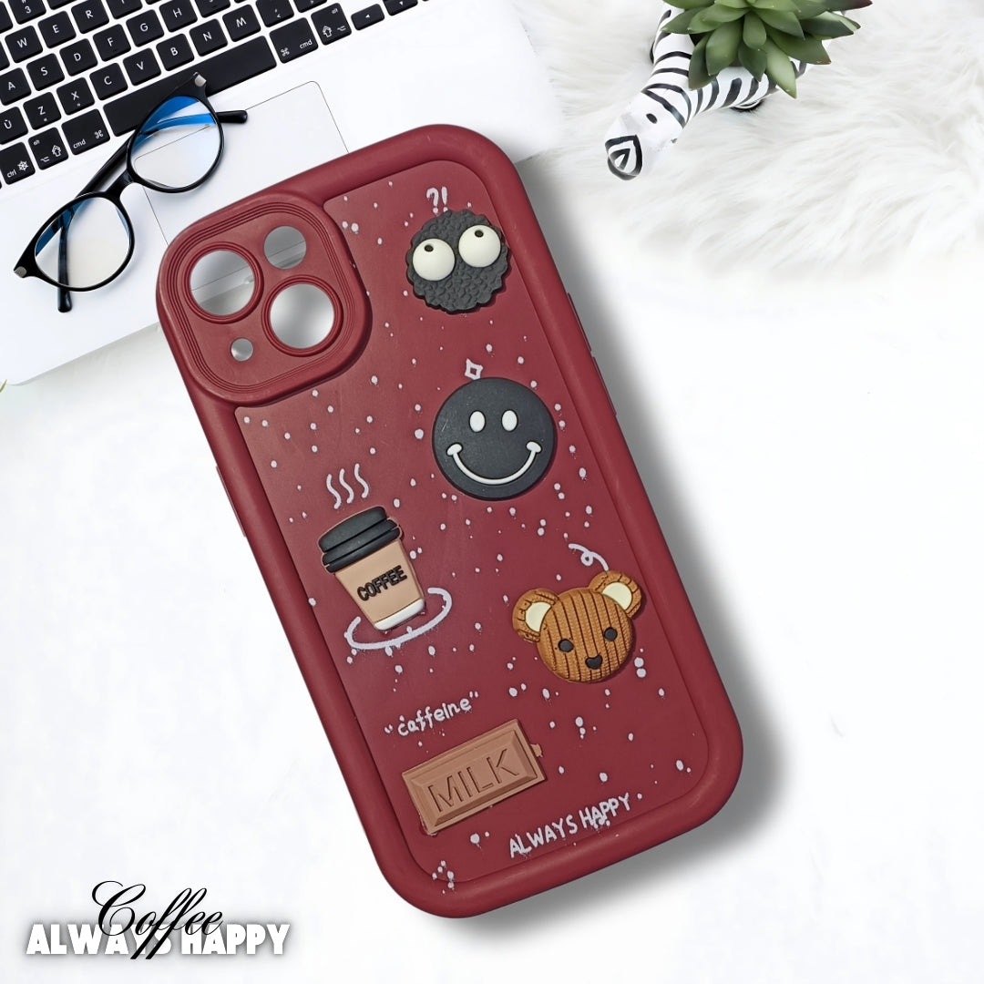 Mehroon COFFEE (ALWAYS HAPPY) Silicone case for Apple iphone 13