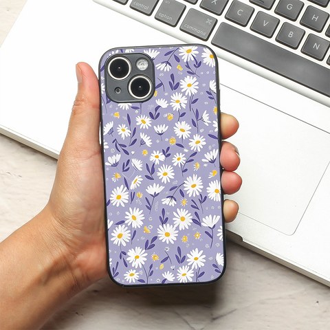 Lavender Daisies metal back case for Apple Iphone 15