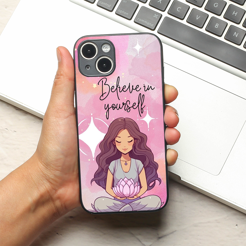 Lotus Girl metal back case for Apple Iphone 14