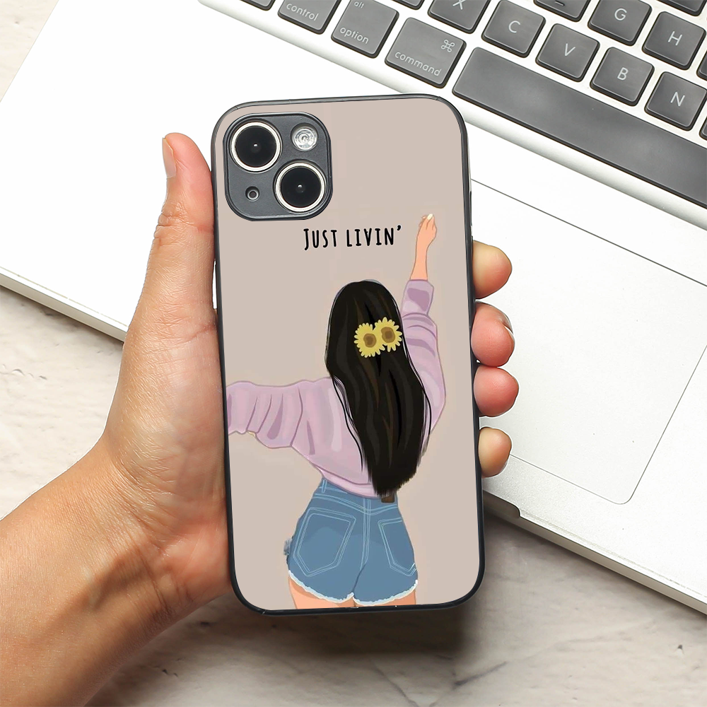 Just Livin metal back case for Apple Iphone 15