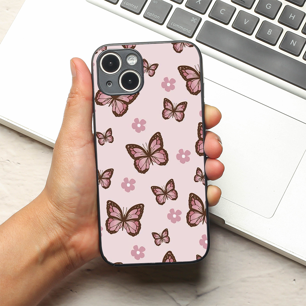 Butterfly Bloom metal back case for Apple Iphone 13