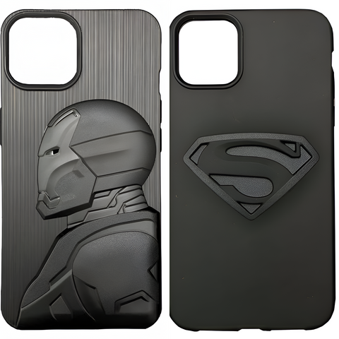 Superhero Engraved(COMBO)(I+S) logo silicon Case for Apple Iphone 14