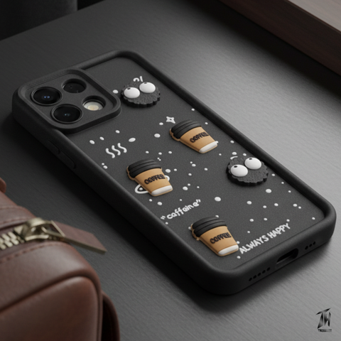 Black COFFEE (ALWAYS HAPPY) Silicone case for Oppo K13