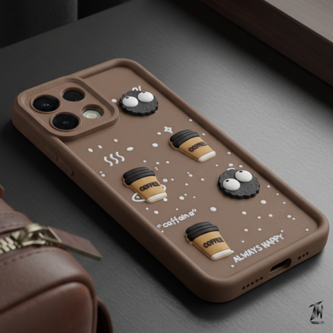 Brown COFFEE (ALWAYS HAPPY) Silicone case for Oppo K13