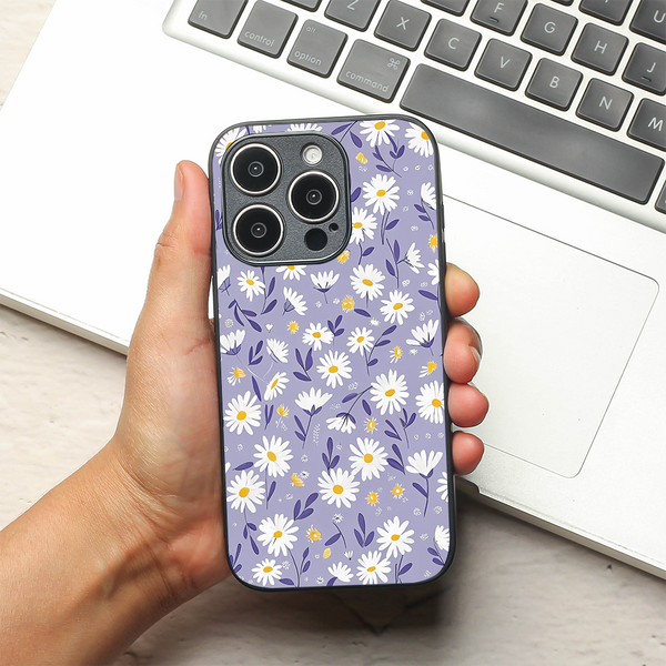 Lavender Daisies metal back case for Apple Iphone 16 Pro