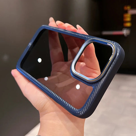 Dark Blue Carbon Style Bumper Transparent Case for Apple iphone 11