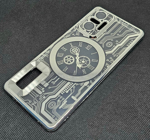 Silver Watch Machine Logo Cut Transparent Case for Redmi Note 10 Pro