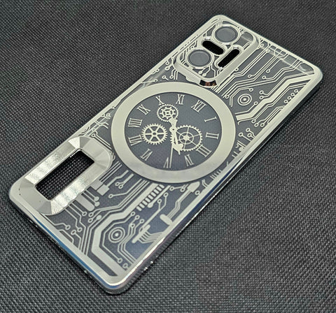 Silver Watch Machine Logo Cut Transparent Case for Redmi Note 10 Pro Max
