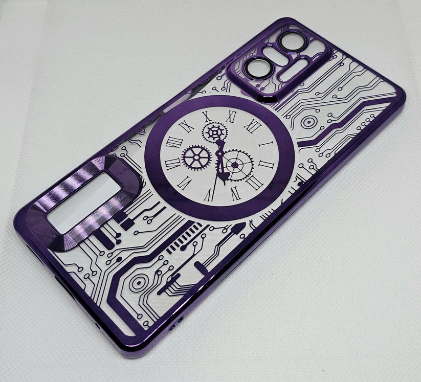 Purple Watch Machine Logo Cut Transparent Case for Redmi Note 10 Pro