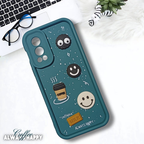 Green COFFEE (ALWAYS HAPPY) Silicone case for Oneplus Nord 2