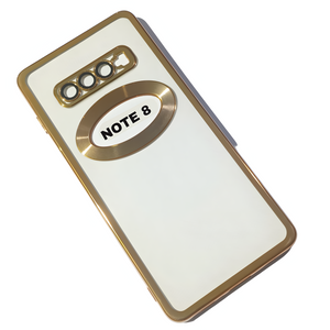 Gold 6D Chrome Logo Cut Transparent Case for Samsung Note 8