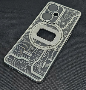 Silver Watch Machine Logo Cut Transparent Case for Oneplus Nord CE 3 Lite