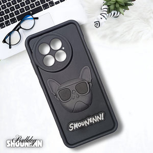 Black SHOUNENN BULLDOG Silicone case for Oneplus 13