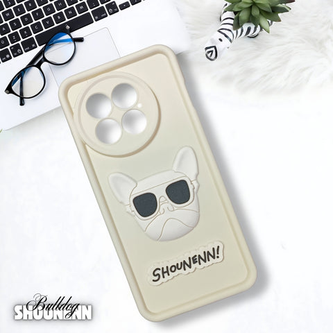 Cream SHOUNENN BULLDOG Silicone case for Oneplus 13