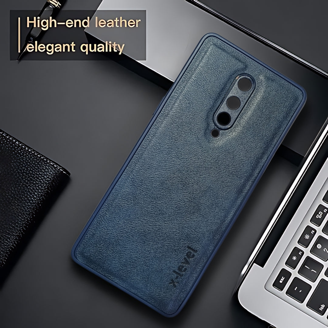 X-LEVEL Blue Leather Case for Oneplus 8