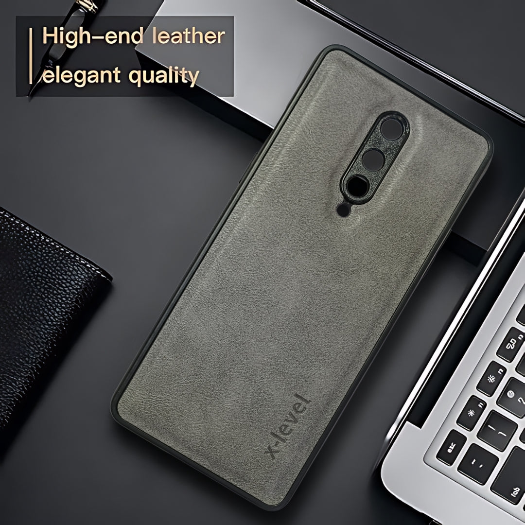 X-LEVEL Grey Leather Case for Oneplus 8