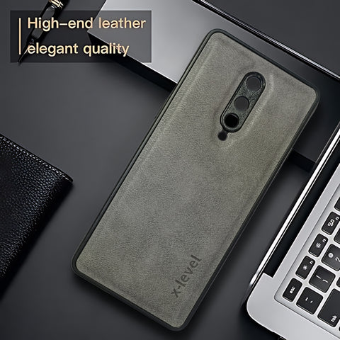 X-LEVEL Grey Leather Case for Oneplus 8