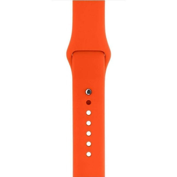 Orange Plain Silicone Strap For Apple Watch Series 5 (38mm/40mm/41mm)