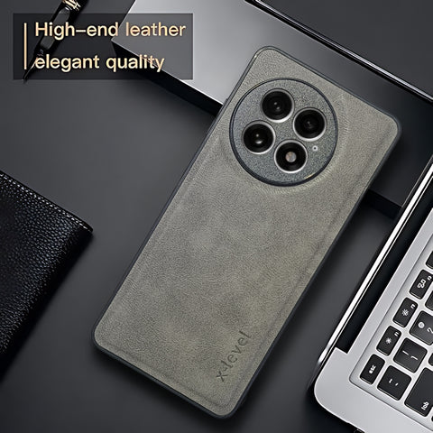 X-LEVEL Grey Leather Case for Oneplus 13