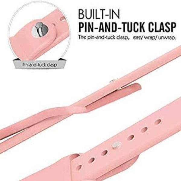 Peach Plain Silicone Strap For Watch Series 5 (42mm/44mm/45mm/46mm/49mm)