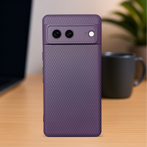 Deep Purple Line Wave Silicone Case for Google Pixel 7