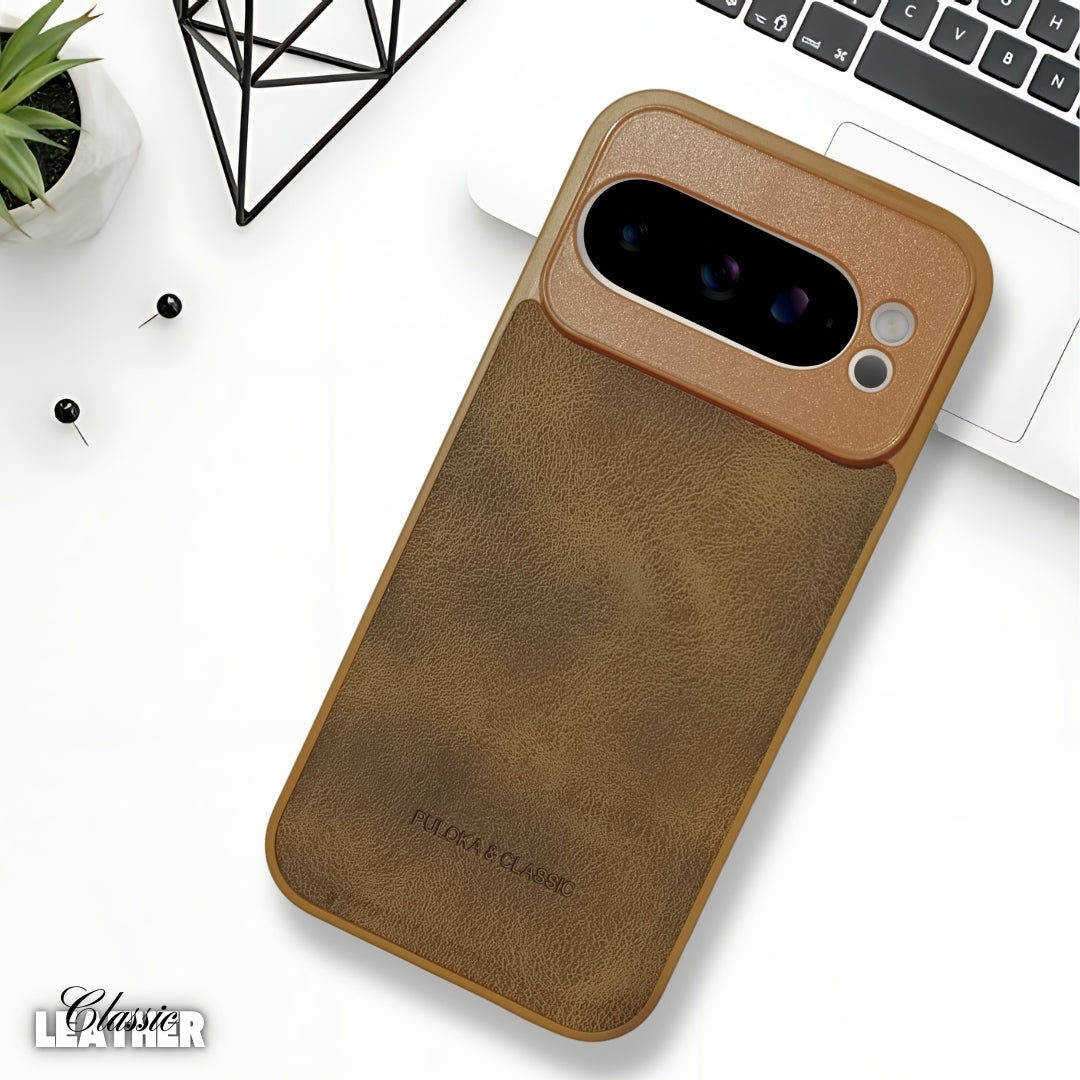 Brown Classic Leather Case for Google Pixel 9 Pro