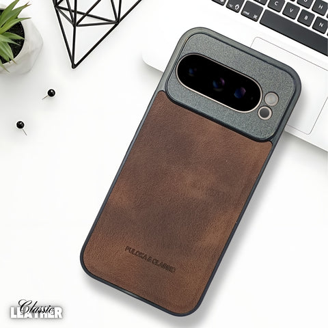 Dark Brown Classic Leather Case for Google Pixel 9 Pro